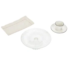 Assiette de présentation sur pied verre transparent Ø19,7xH8cm