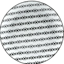Assiette à dessert blanche motif ligne de croix noir Ø19cm < Gifi Sale