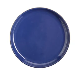 Assiette à dessert bleue bordure dorée Ø20cm < Gifi