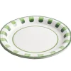 Assiette à dessert carton x8 blanc contour motif vert Ø18cm < Gifi Online