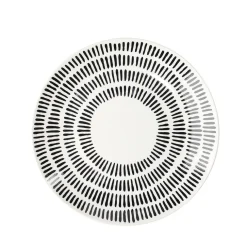Assiette à dessert Dakar en porcelaine blanc et noir Ø19cm < Gifi New
