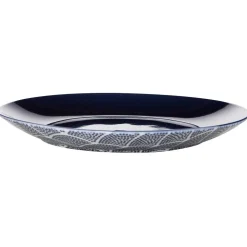 Assiette à dessert décor vague japonaise bleu et blanc Ø20cm < Gifi Best
