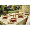 Assiette à dessert faïence Terracotta bord liseré crème Ø20cm < Gifi New
