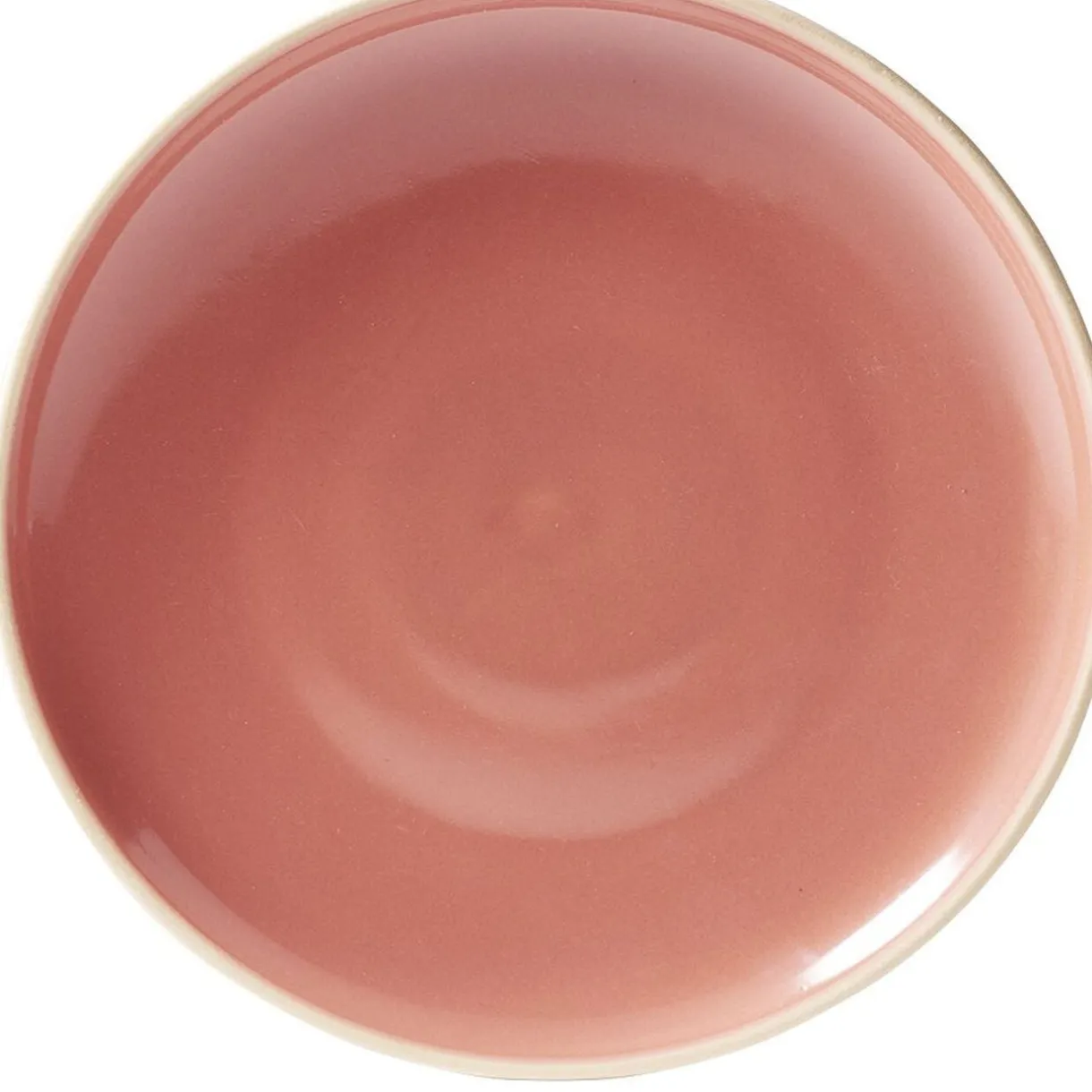 Assiette à dessert faïence Terracotta bord liseré crème Ø20cm < Gifi New