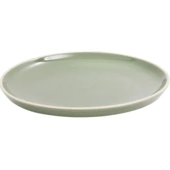Assiette à dessert faïence vert bord liseré crème Ø20cm