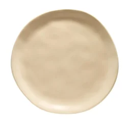 Assiette à dessert forme organique céramique beige Ø20cm