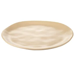 Assiette à dessert forme organique céramique beige Ø20cm