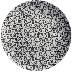 Assiette à dessert motif vague japonaise gris Ø19cm