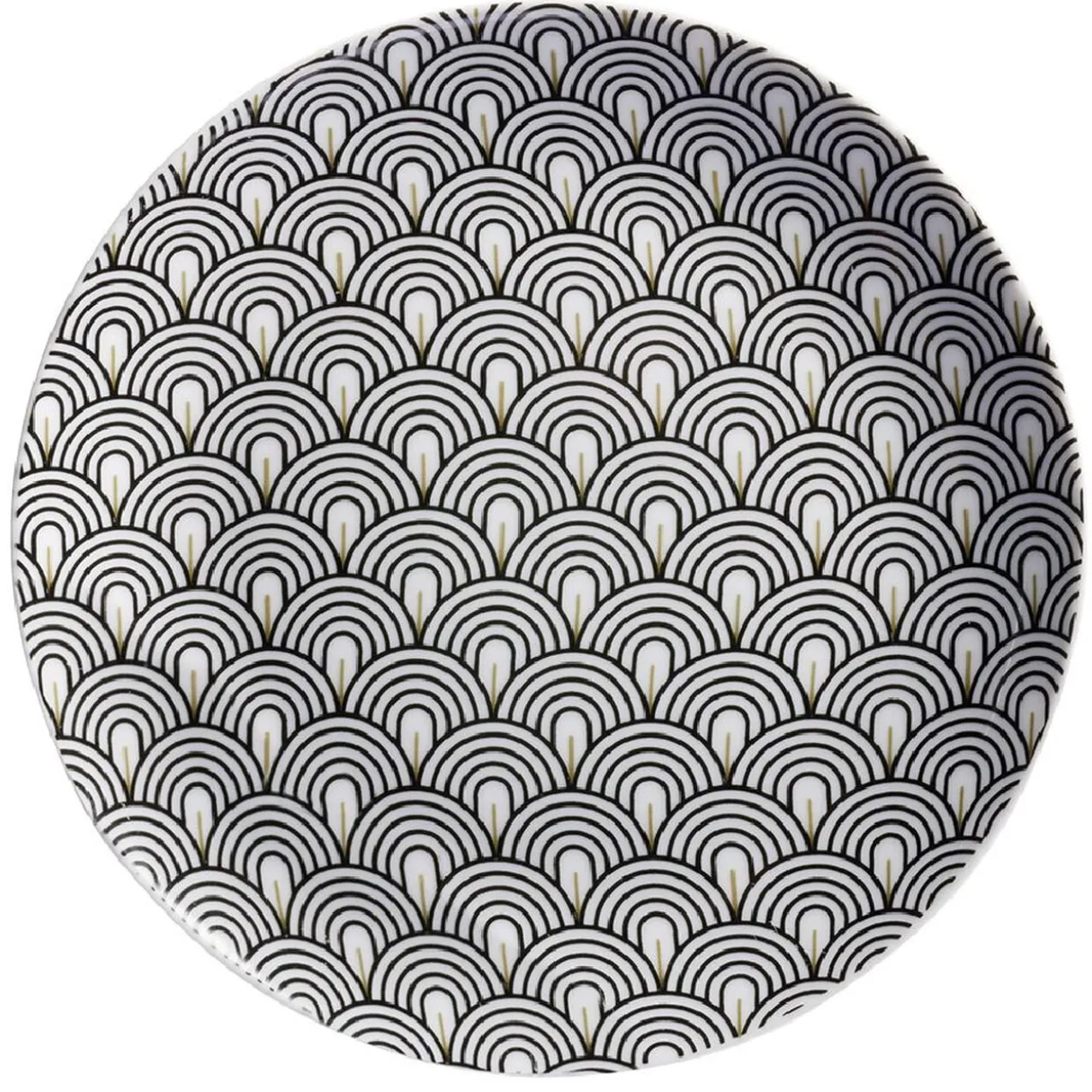 Assiette à dessert motif vague japonaise gris Ø19cm