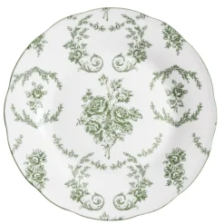 Assiette à dessert porcelaine imprimé toile de Jouy Ø19 cm vert