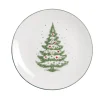 Assiette à dessert porcelaine blanche motif sapin de Noël Ø19cm