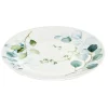 Assiette à dessert porcelaine blanche feuillage vert Ø19cm < Gifi Outlet