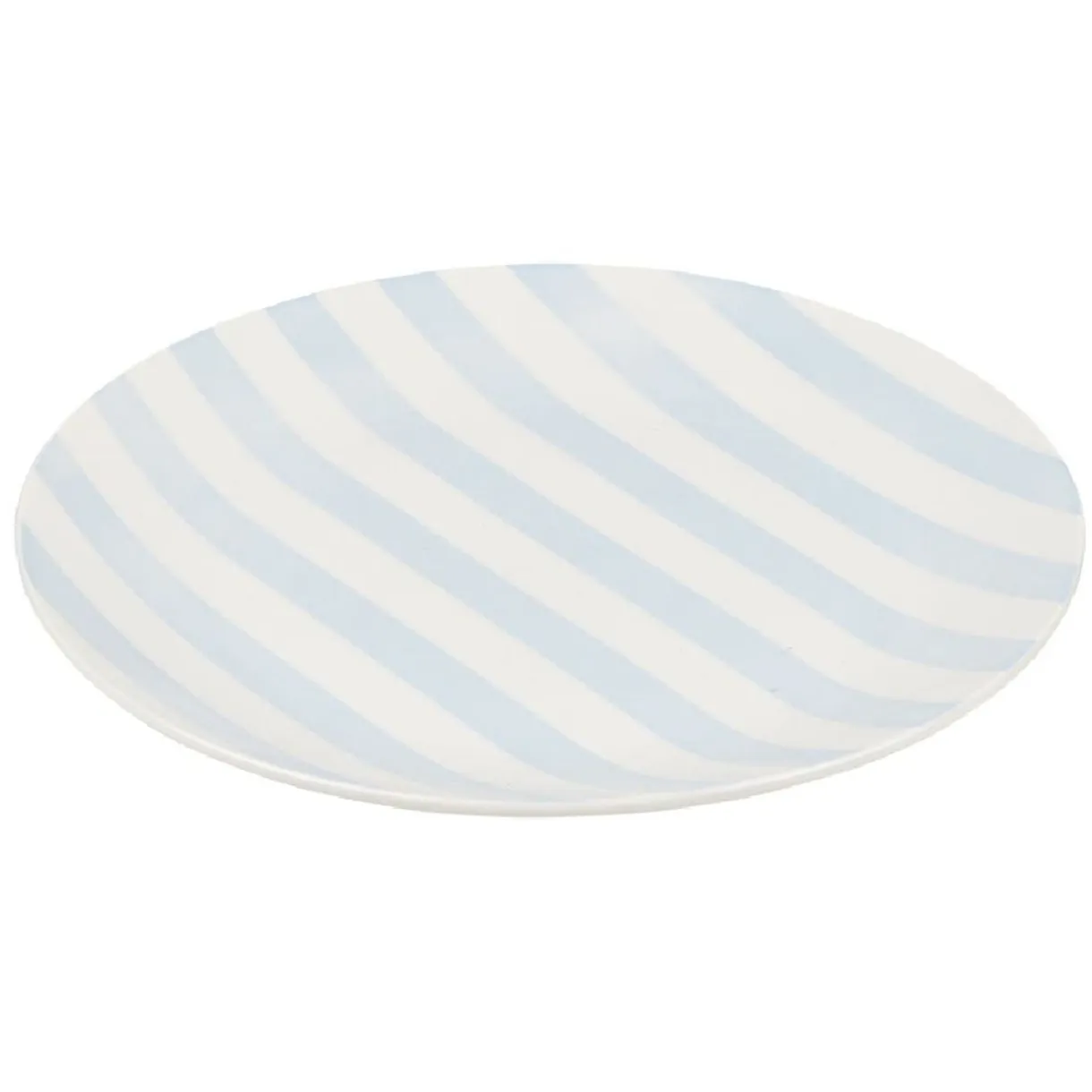 Assiette à dessert porcelaine rayure bicolore Ø16cm < Gifi Outlet