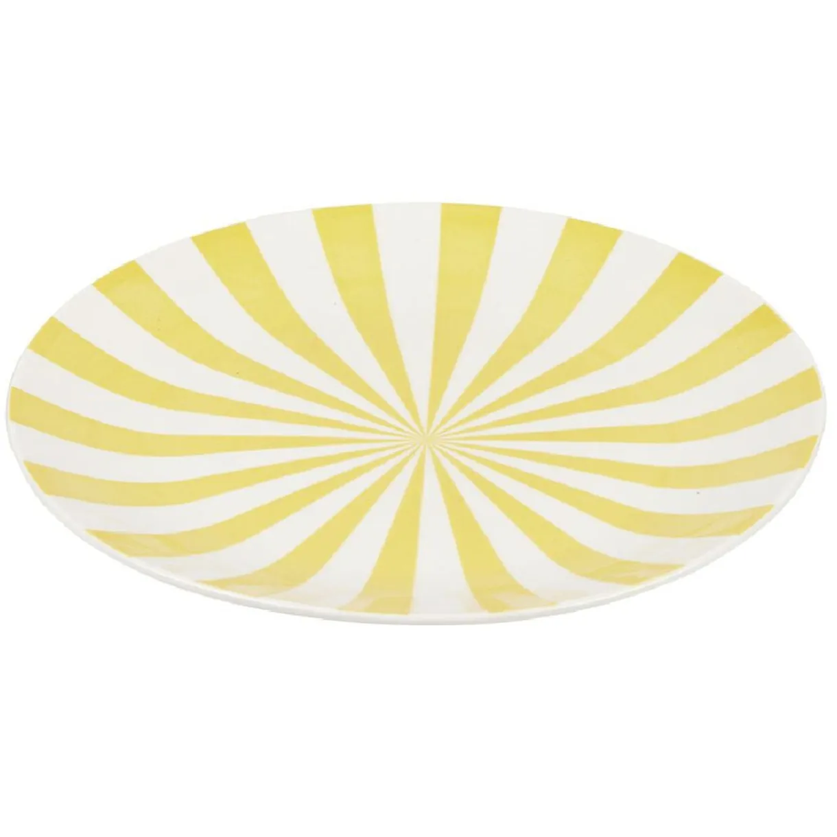 Assiette à dessert porcelaine rayure bicolore Ø16cm < Gifi Outlet