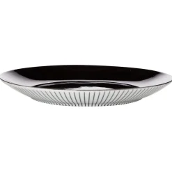 Assiette à dessert rayure noire et blanche Ø20.5cm