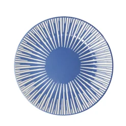 Assiette à dessert Rio en faïence bleu et blanc Ø19cm