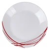 Assiette à dessert ronde Arcopal blanche lignes rouges Ø18cm < Gifi Online