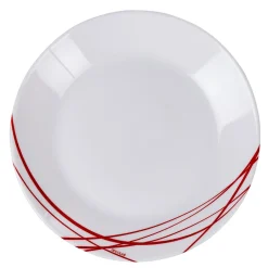Assiette à dessert ronde Arcopal blanche lignes rouges Ø18cm < Gifi Online