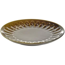 Assiette à dessert ronde Badem faïence marron foncé Ø21,5cm