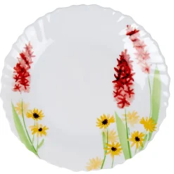 Assiette à dessert ronde blanche fleur Fantine Ø19cm < Gifi Online