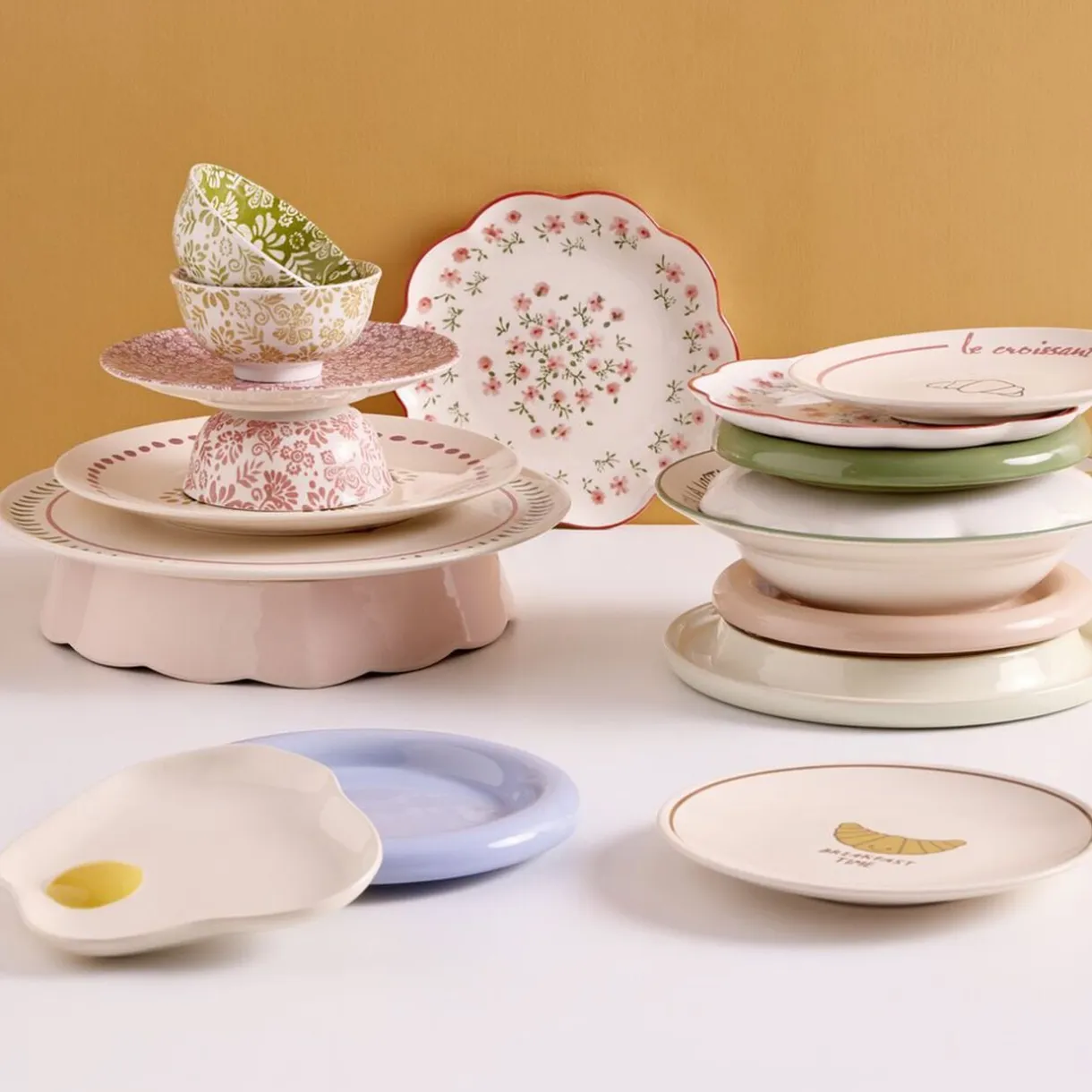 Assiette à dessert ronde Bubble céramique unie Ø21cm (3 modèles) < Gifi
