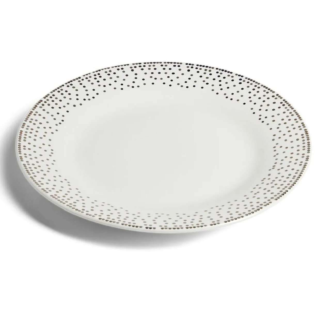 Assiette à dessert ronde Ø19cm porcelaine pois blanc et doré < Gifi Online