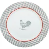 Assiette à dessert ronde design poule rebord géographique Ø19cm < Gifi Clearance