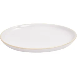 Assiette à dessert ronde faïence gris bord crème Ø20cm < Gifi Clearance