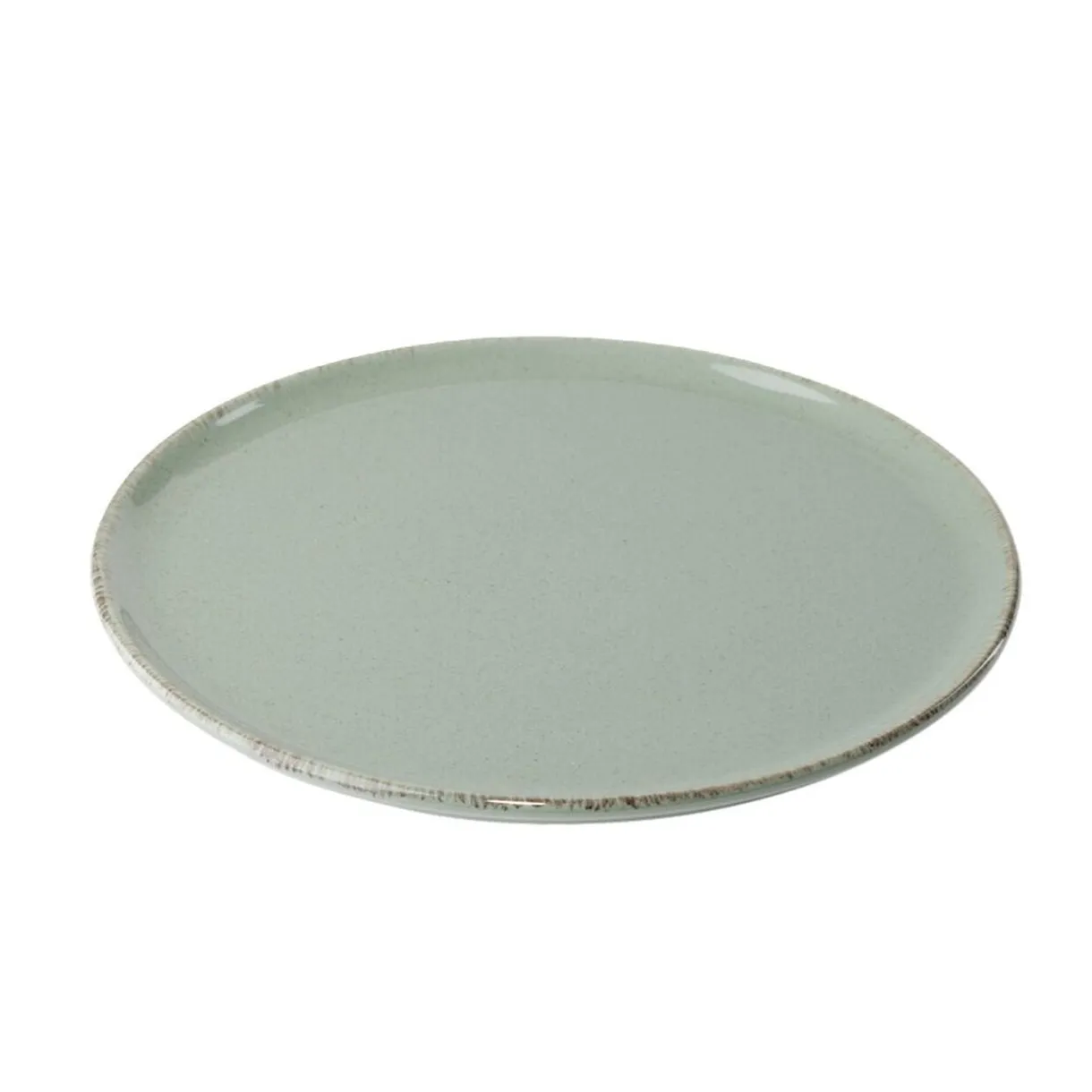 Assiette à dessert ronde Lisbonne grès vert Ø20,5cm < Gifi New