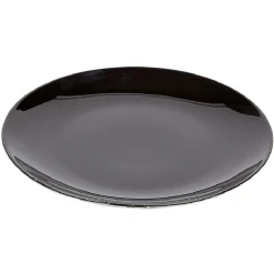 Assiette à dessert ronde noir décor marbre gris Ø20cm