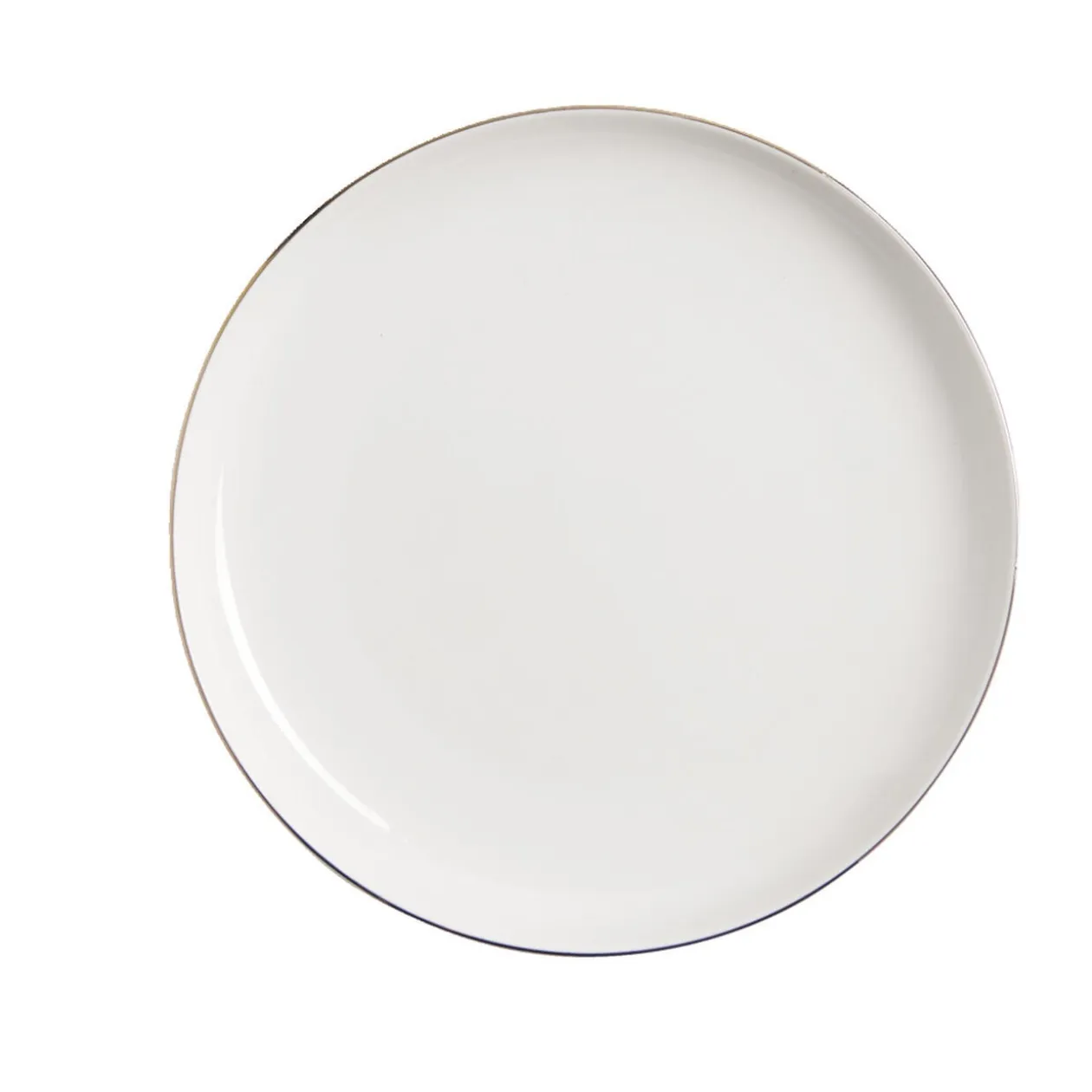 Assiette à dessert ronde Oslo blanche bord doré Ø19cm