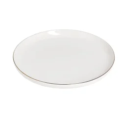 Assiette à dessert ronde Oslo blanche bord doré Ø19cm