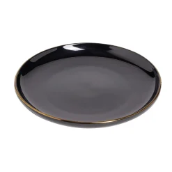 Assiette à dessert ronde Oslo faïence noire Ø20cm < Gifi Discount