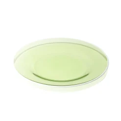 Assiette à dessert ronde verre vert bord blanc Ø20cm < Gifi Discount
