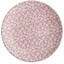 Assiette à dessert x4 ronde Indie faïence terracotta motif floral blanc Ø20cm < Gifi Outlet