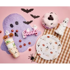 Assiette jetable x8 carton Halloween fantôme mignon blanc Ø23cm < Gifi Hot