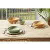 Assiette plate en faïence jaune Ø27xH1,7cm