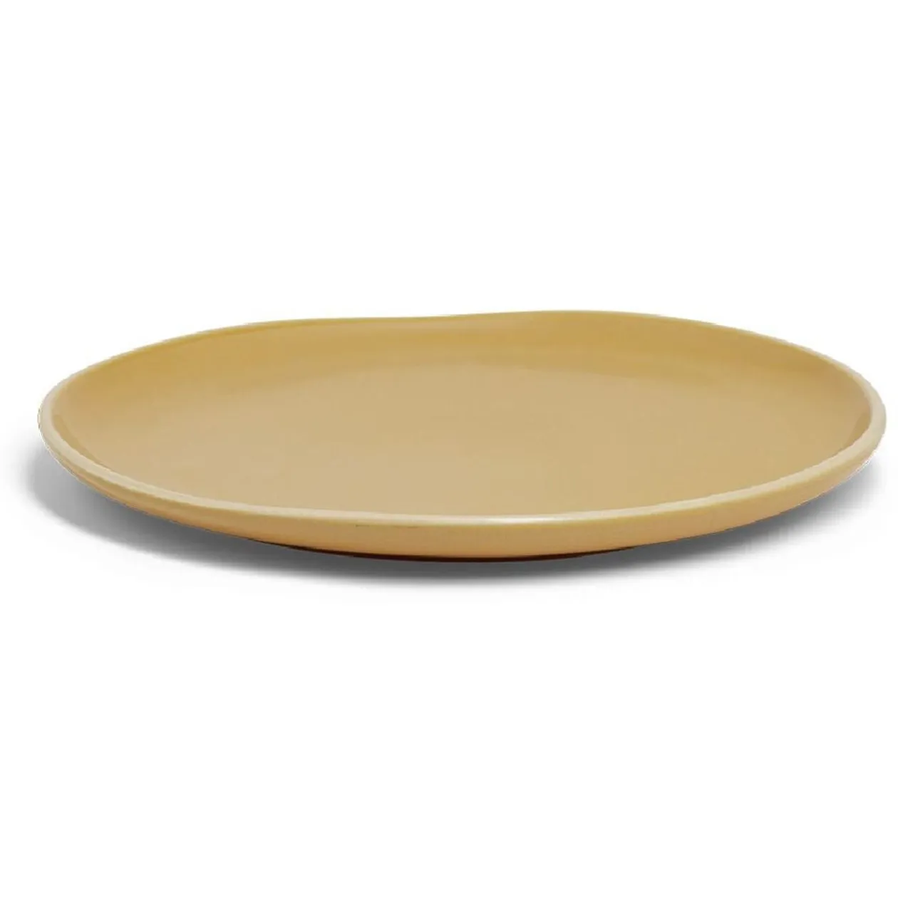 Assiette plate en faïence jaune Ø27xH1,7cm