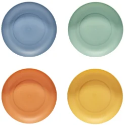 Assiette plate en plastique coloré x4 Ø20cm < Gifi Discount