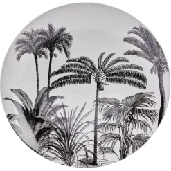 Assiette plate en porcelaine décor exotique Ø16 cm < Gifi Clearance