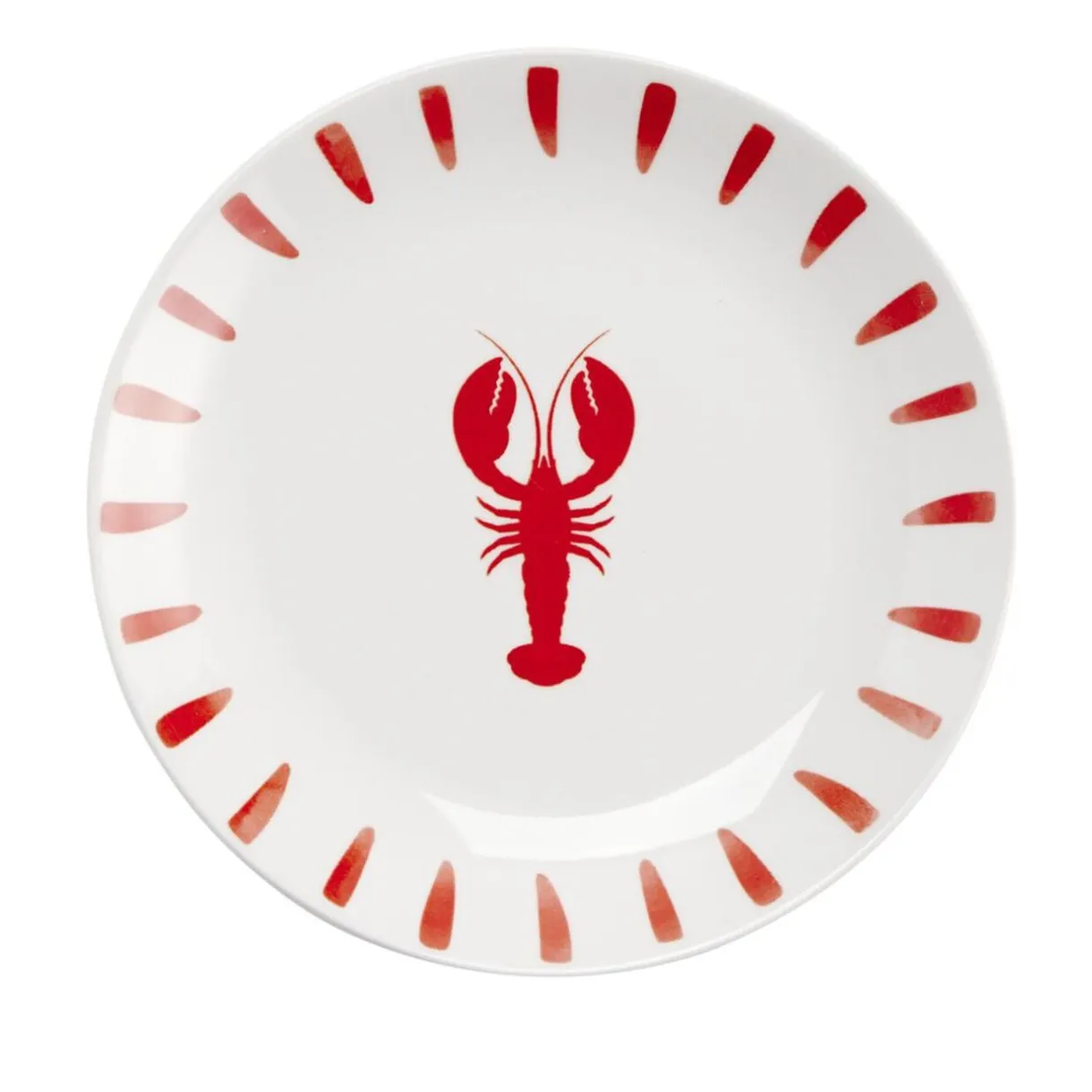Assiette plate en porcelaine décor marin Ø20cm (2 modèles homard ou sardine) < Gifi Hot