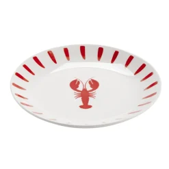 Assiette plate en porcelaine décor marin Ø20cm (2 modèles homard ou sardine) < Gifi Hot