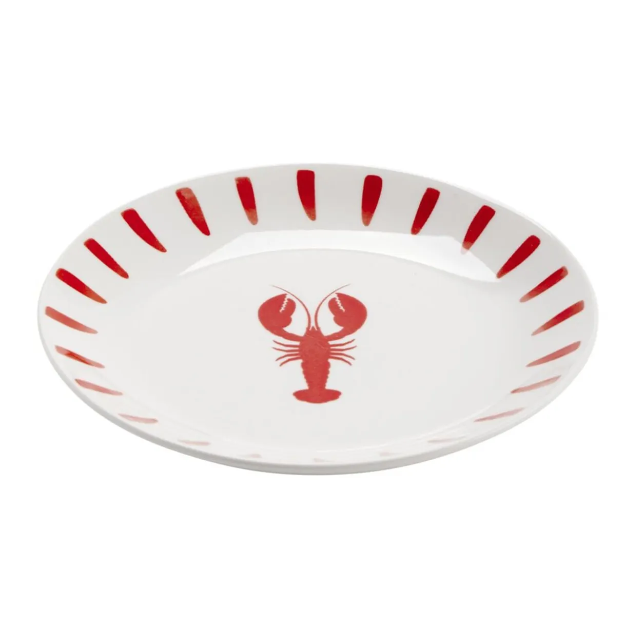 Assiette plate en porcelaine décor marin Ø20cm (2 modèles homard ou sardine) < Gifi Hot