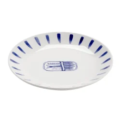 Assiette plate en porcelaine décor marin Ø20cm (2 modèles homard ou sardine) < Gifi Hot