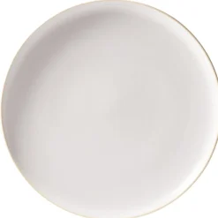 Assiette plate faïence gris bord liseré crème Ø27cm < Gifi Discount