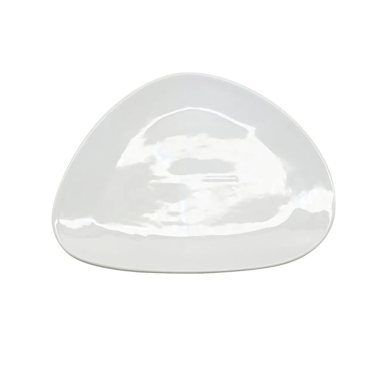 Assiette plate forme galet blanc 21x26.5cm
