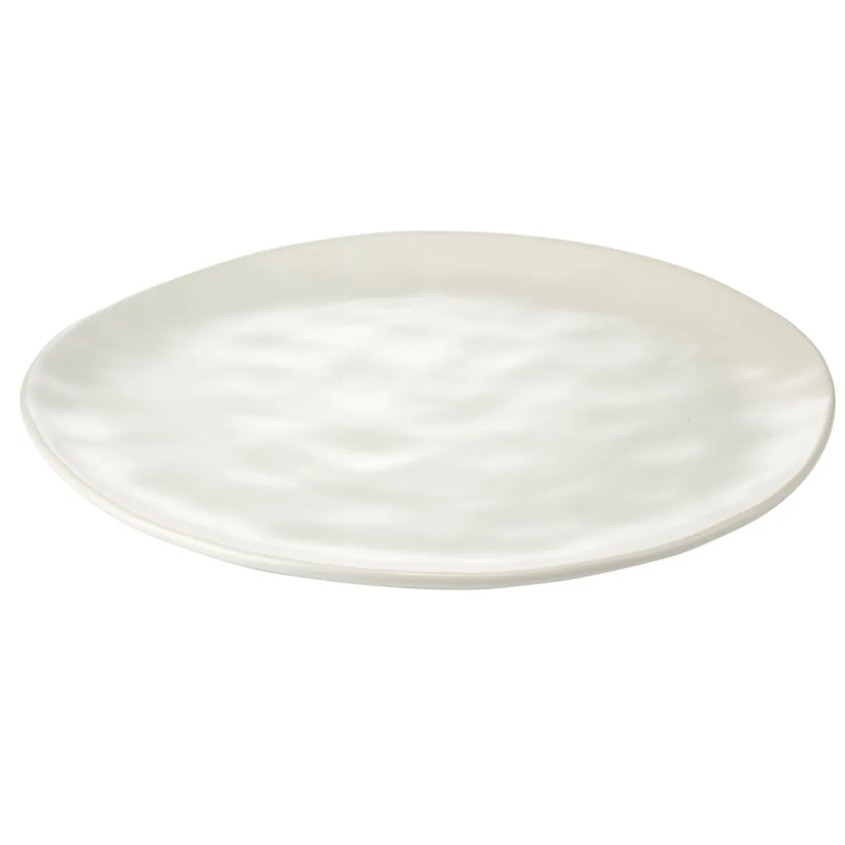 Assiette plate forme organique grès blanche Ø26cm < Gifi Clearance