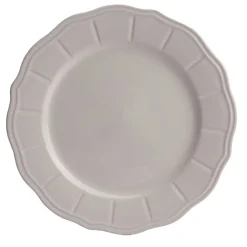Assiette plate grès festonnée marron x4 Ø26,5xm