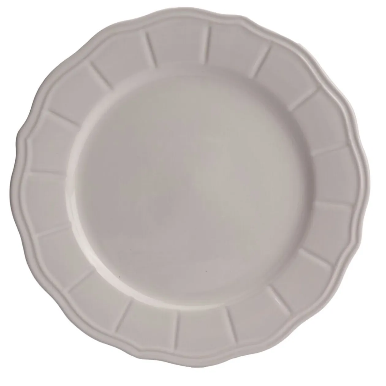 Assiette plate grès festonnée marron x4 Ø26,5xm