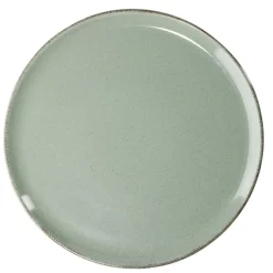 Assiette plate Lisbonne en grès vert Ø27cm < Gifi Discount